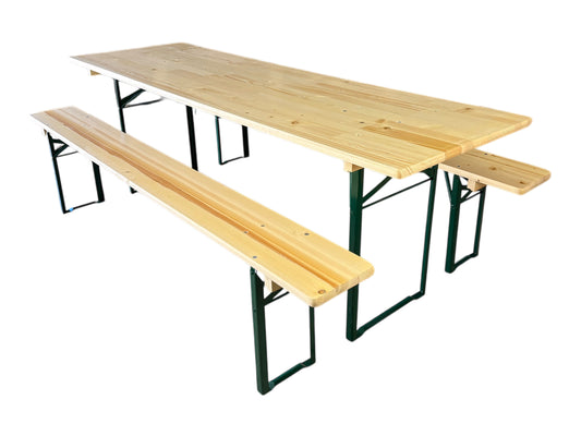 Bierzeltgarnitur mit 70 cm breitem Tisch und Bänken mieten – ideal für Hochzeiten & Events