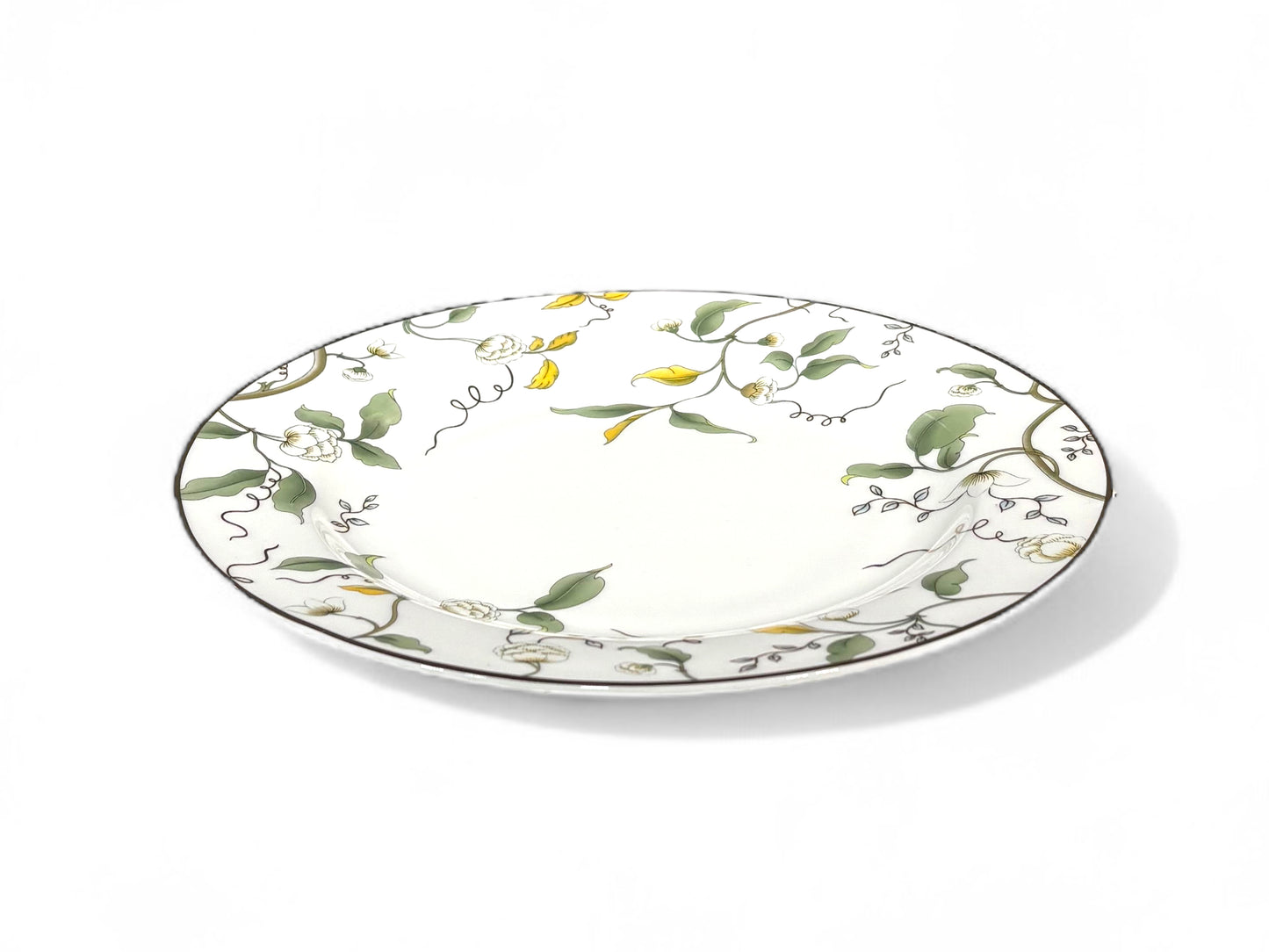 Dessertteller Firenze von Pfeil+Putzler mit Blumenverzierung und Goldrand, ideal für edle Hochzeiten