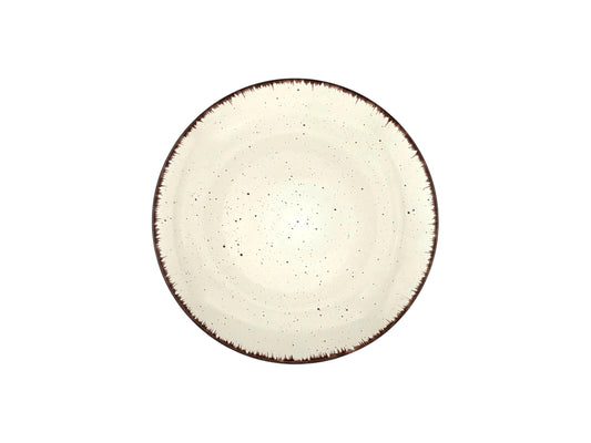 Weißer Vintage-Dessertteller aus Feinsteinzeug mit 20 cm Durchmesser zur Miete für Hochzeiten & stilvolle Events