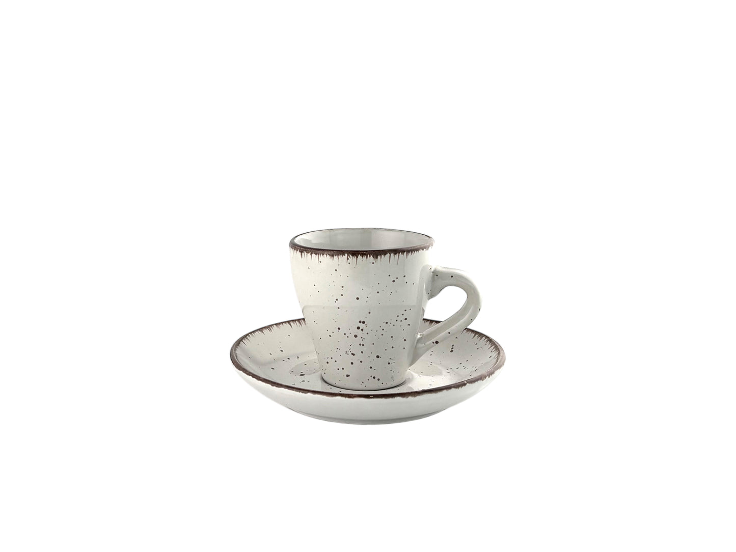 Espressotasse mit Untertasse aus der Serie Vintage Weiß – handbemalt, stilvoll, ideal für Hochzeiten & exklusive Events