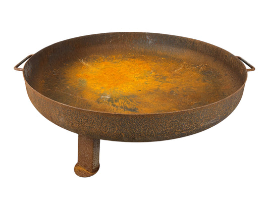 Feuerschale mit 80 cm Durchmesser, stabil und mit seitlichen Griffen – ideal für Events, Lagerfeuer und Feiern im Freien