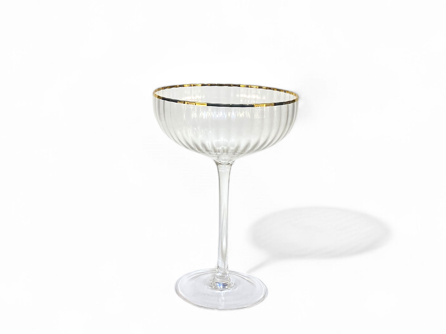 Golden Twenties Champagnerschale mit Goldrand, 400 ml, perfekt für stilvolle Events und Hochzeiten.