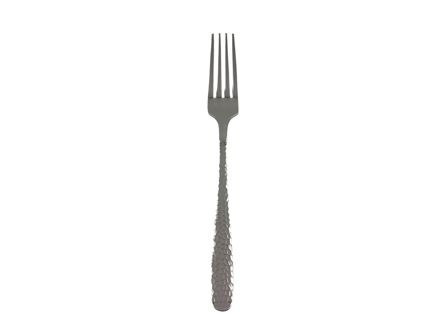 Menügabel Edelstahl mit Hammerschlag-Optik – mieten für Hochzeiten, Galas & elegante Events.