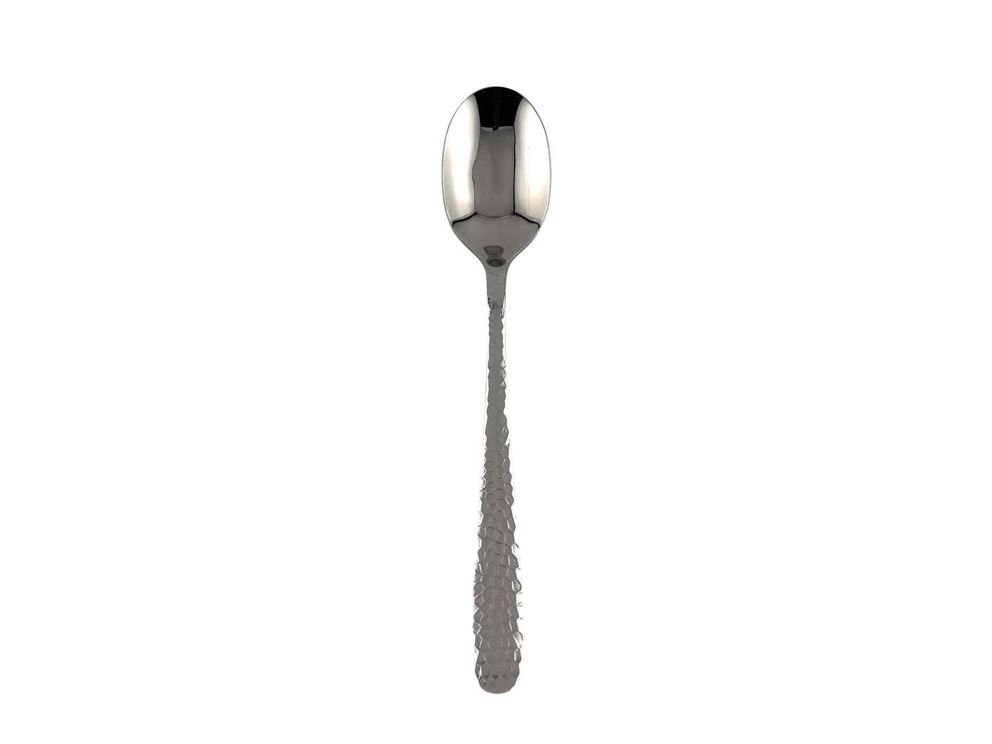 Menülöffel Edelstahl mit Hammerschlag-Optik – mieten für Hochzeiten, Galas & elegante Events.