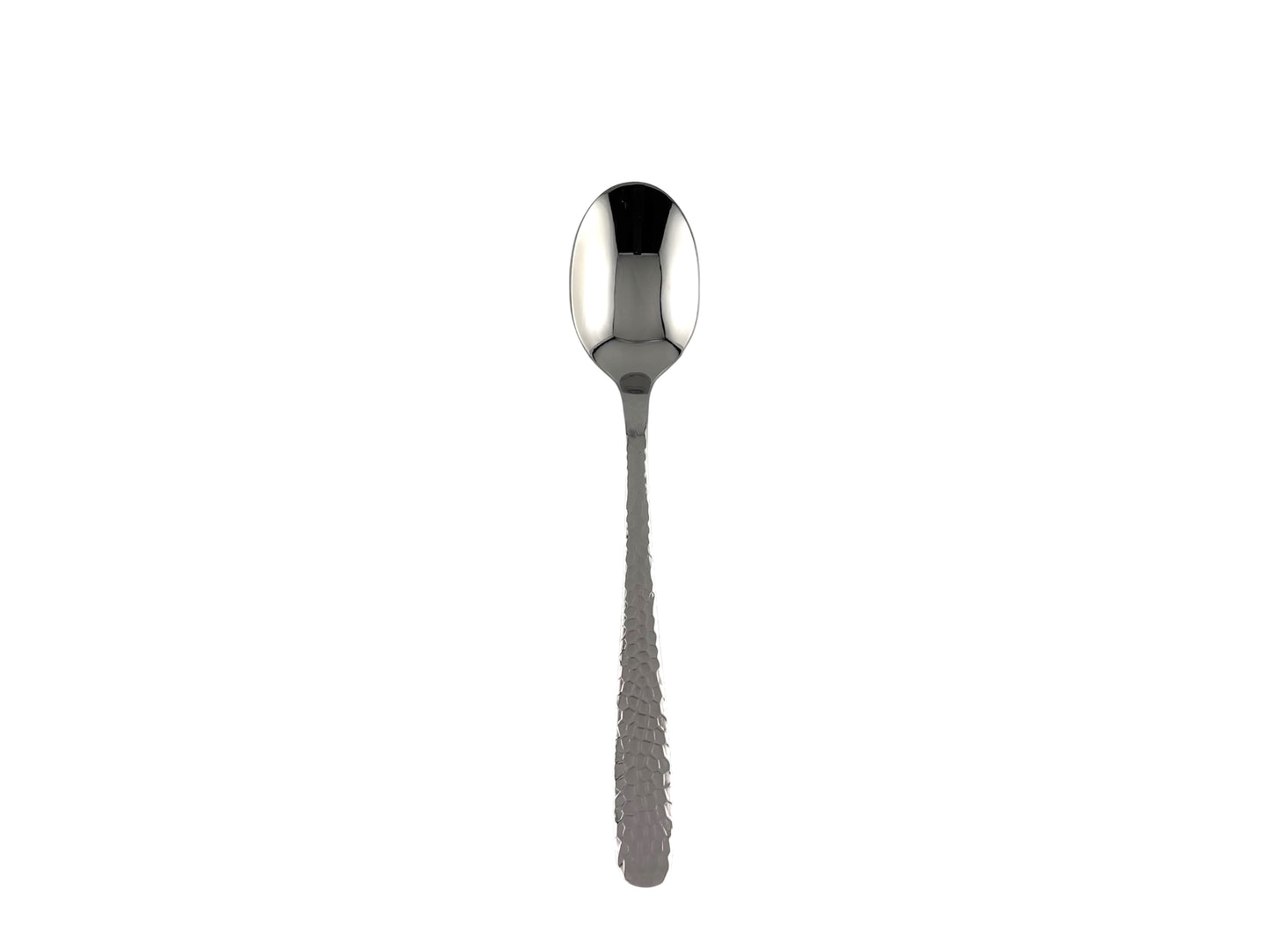 Teelöffel Edelstahl mit Hammerschlag-Optik – mieten für Hochzeiten, Galas & elegante Events.