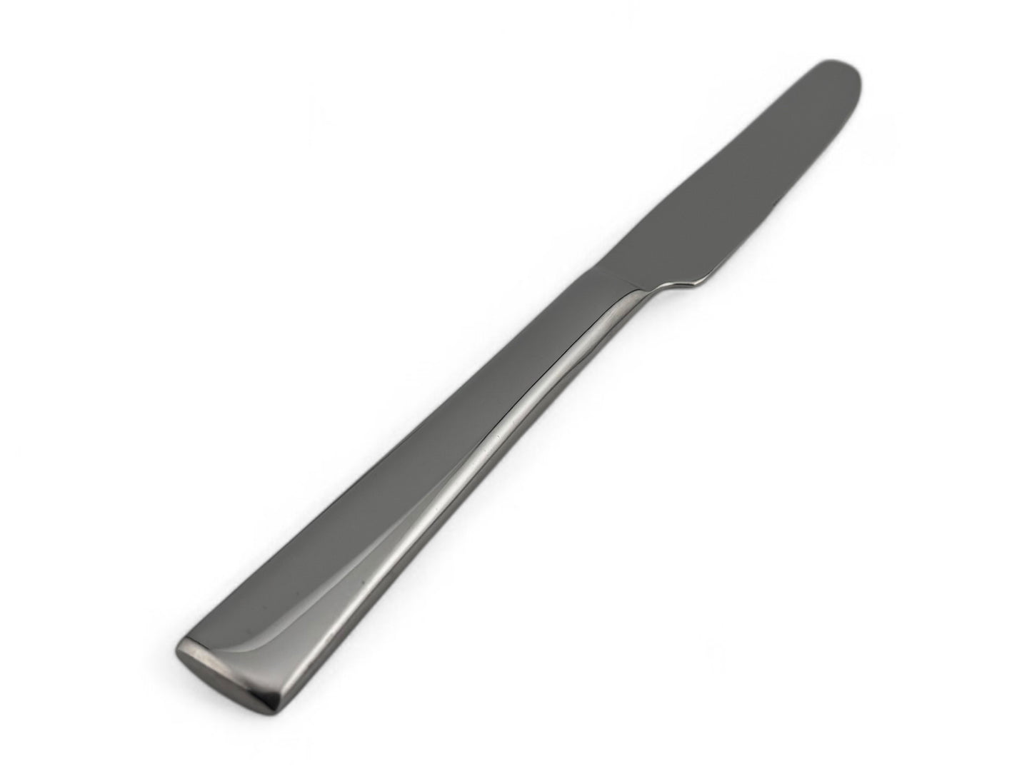 Hochglanzpoliertes Menümesser aus Edelstahl, elegantes Design, ideal für Events.