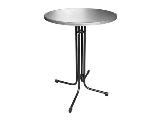 Runde Stehtische Ø 80 cm mit schwarzem Klappgestell und grauer Platte – ideal für Hochzeiten, Empfänge und Events in Schleswig-Holstein.