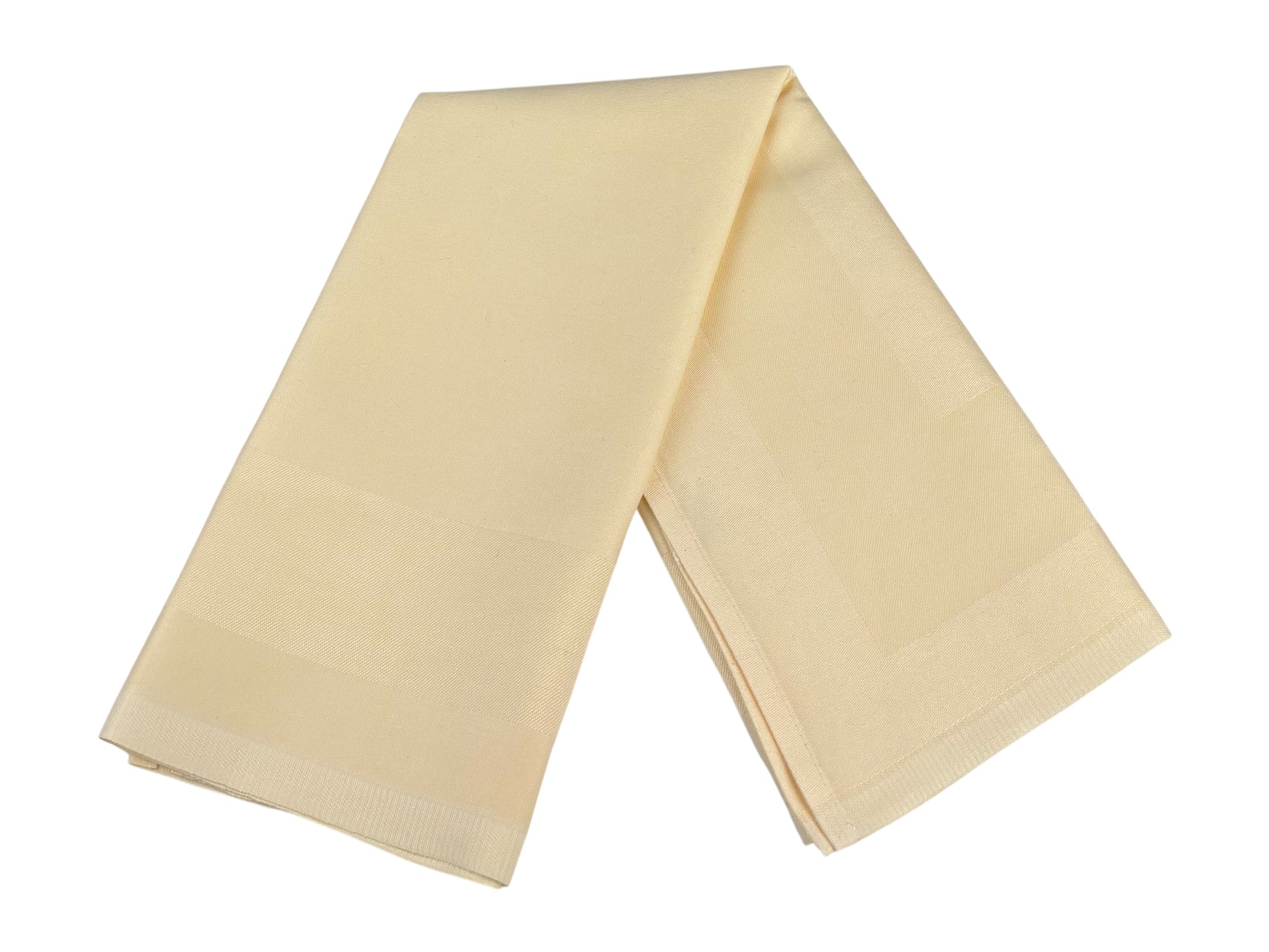 Stoffserviette Champagner 50x50 cm, elegant gefaltet – mieten für Hochzeiten, Gala & edle Events.