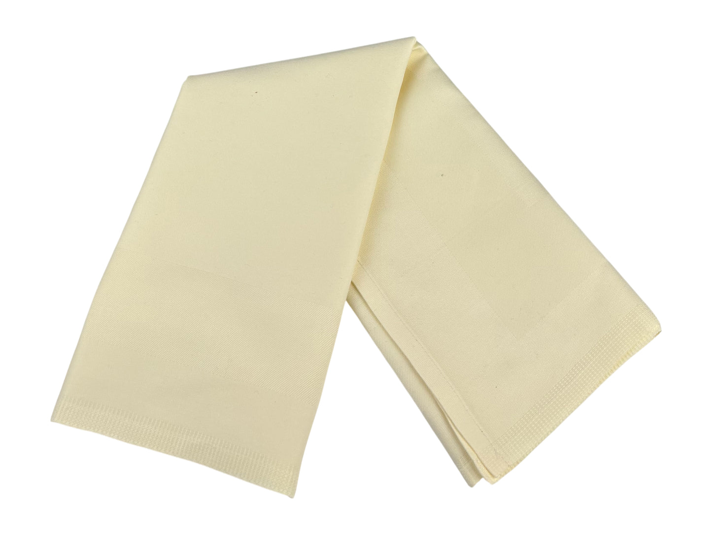 Stoffserviette Gelb 50x50 cm, zitronenfrisch gefaltet – mieten für Sommerhochzeiten & fröhliche Events.
