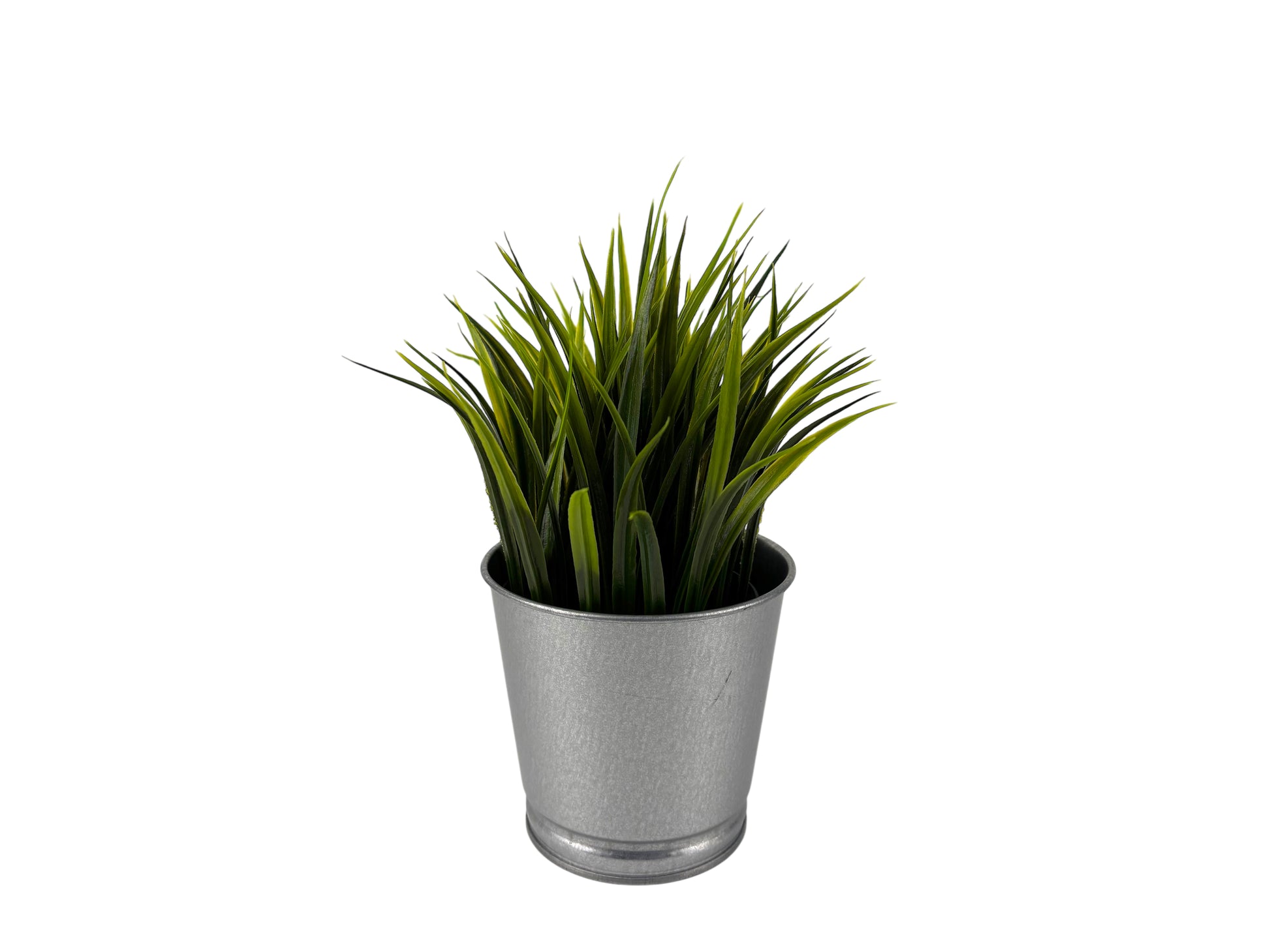Tischpflanze im Zinktopf mit Grasoptik