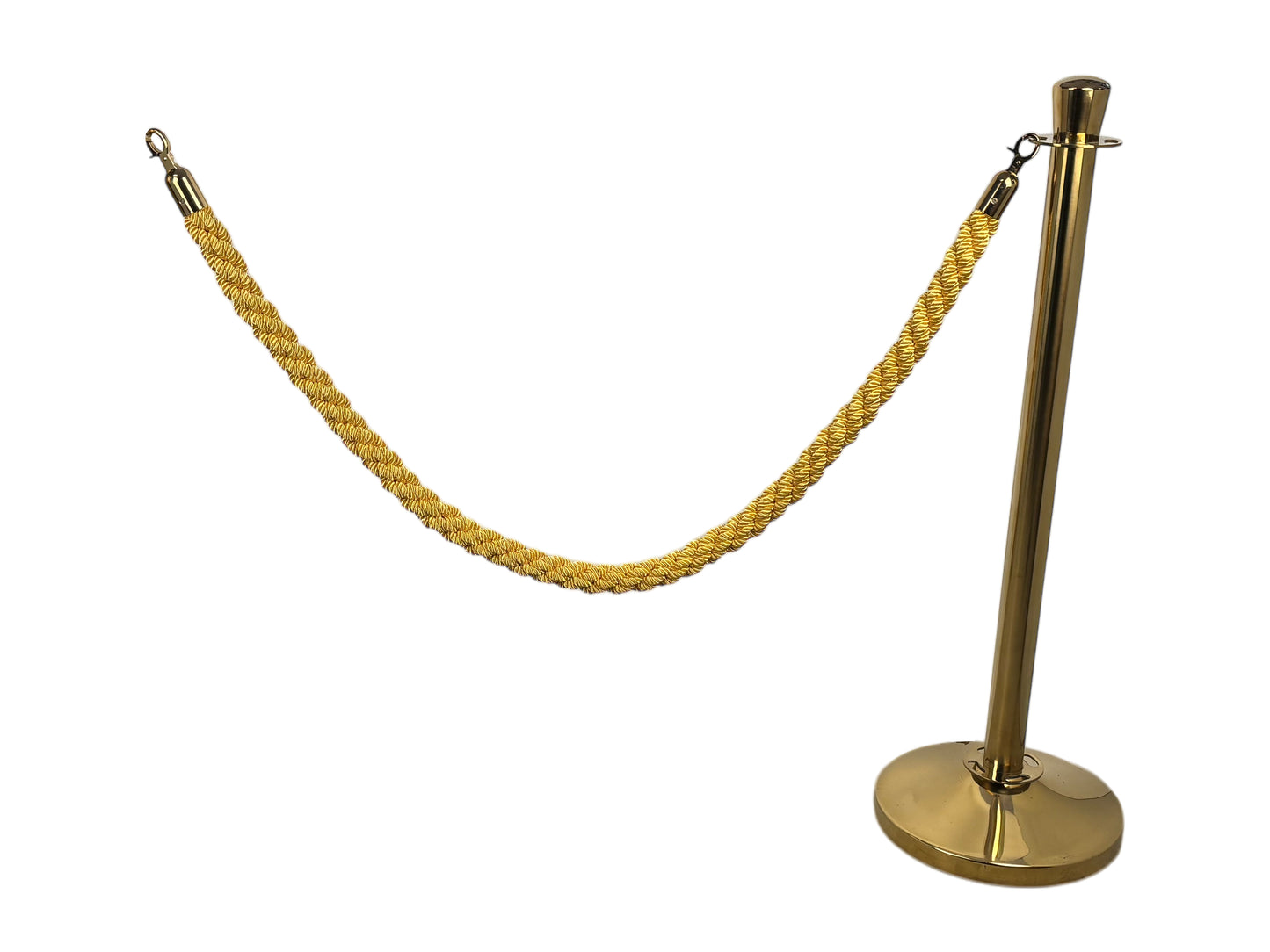 Goldener VIP-Absperrpoller mit geflochtenem Seil – Verlängerungs-Set für stilvolle Eventabsperrungen und elegante Laufwege