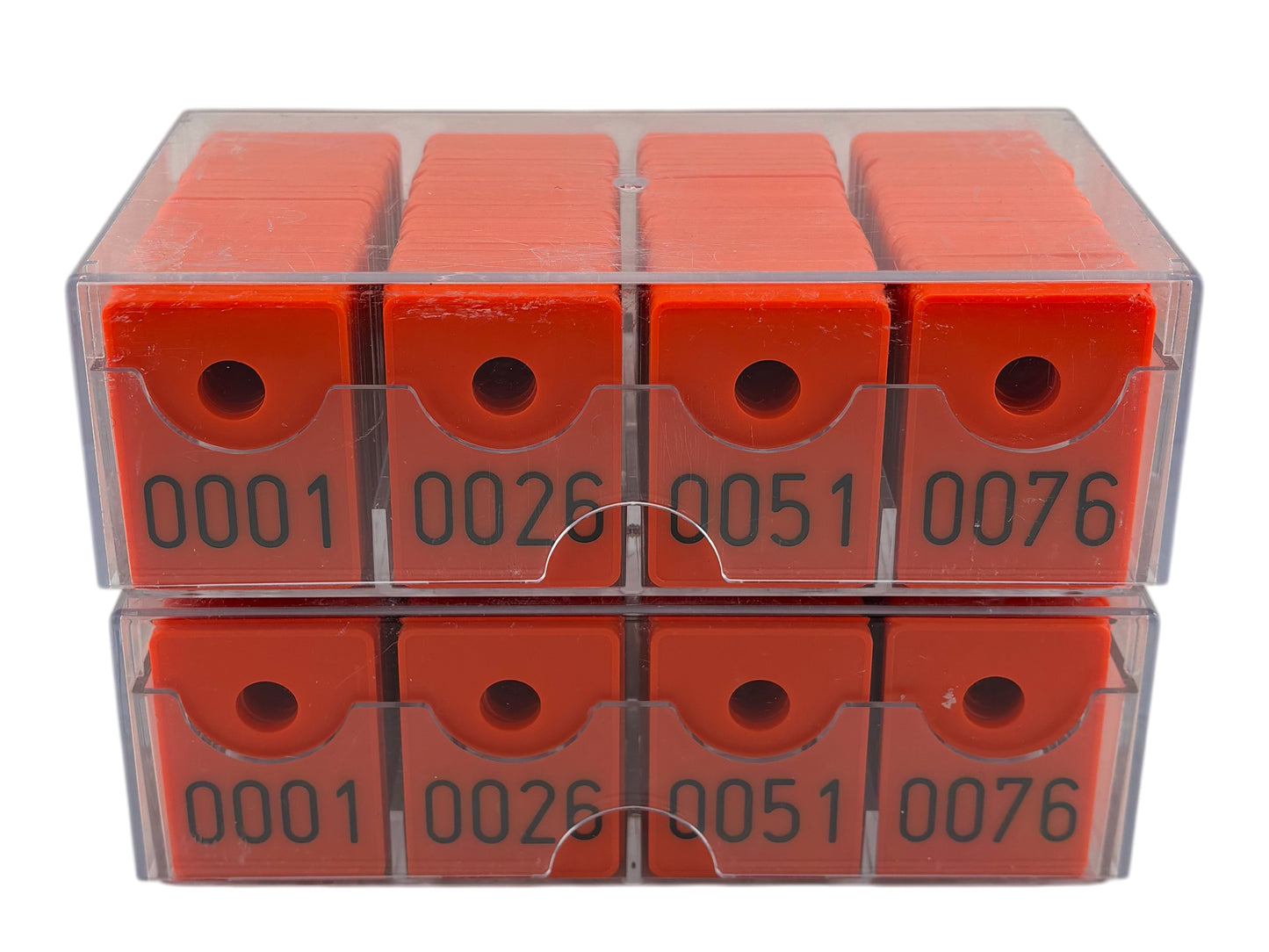 Sortierte Garderobenmarken in Box mieten – nummerierte Marken für Veranstaltungen