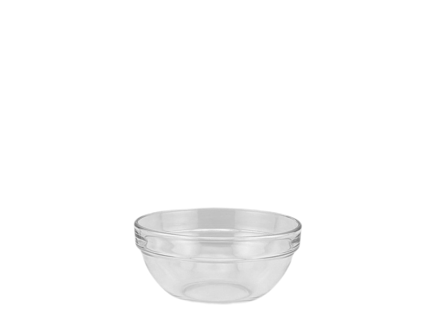 Kleine runde Glasschüssel aus Klarglas mit 14 cm Durchmesser für Dips, Snacks und Candy Bar