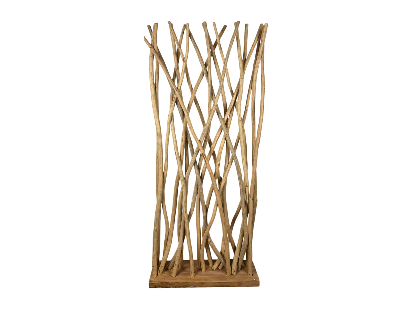 Schmaler Raumtrenner Boho aus Holz mieten in Kiel – dekorativer Sichtschutz für Events