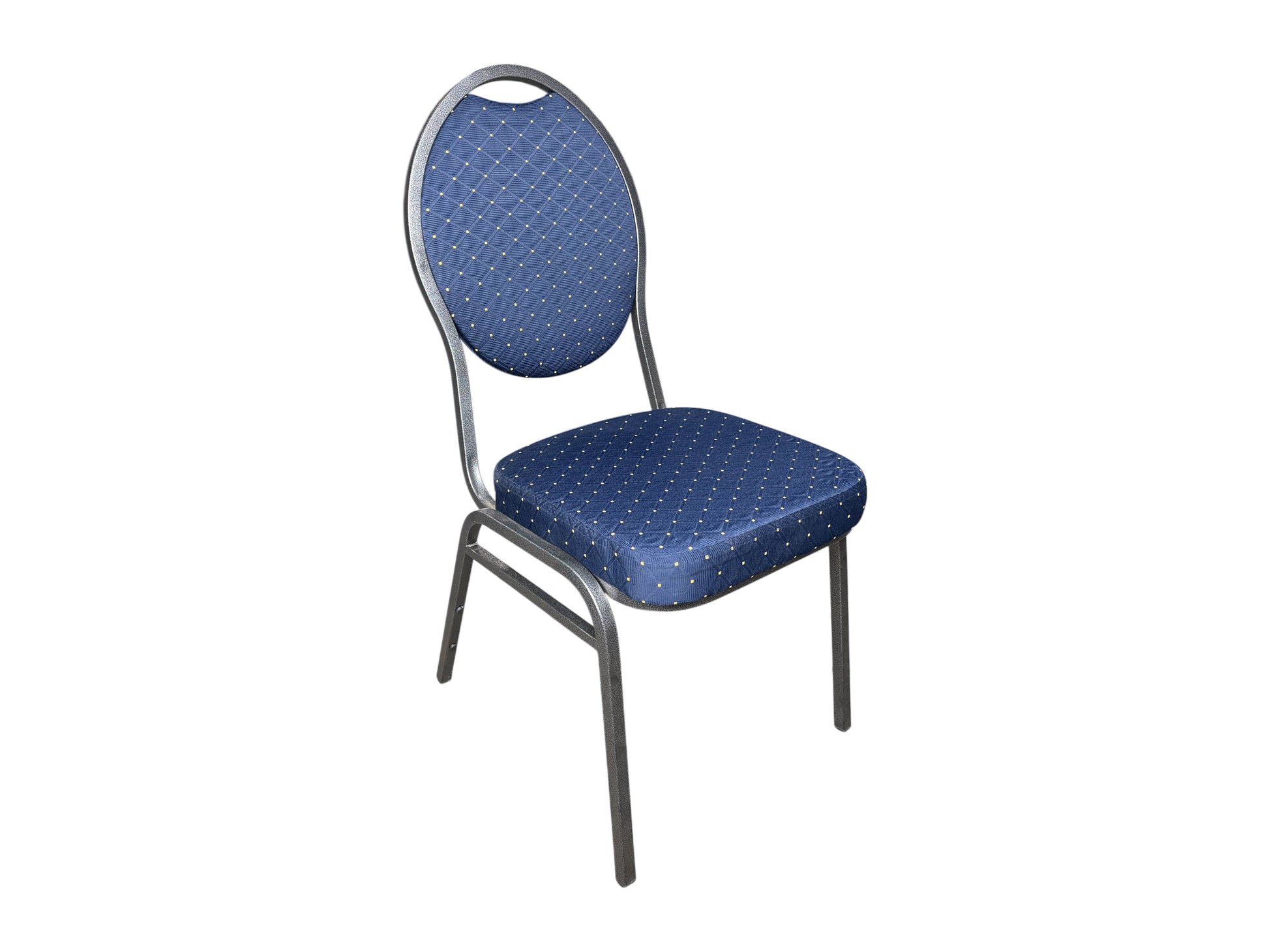 Bankettstuhl blau mit Polsterung – stapelbarer Polsterstuhl für Hochzeiten und Events mieten