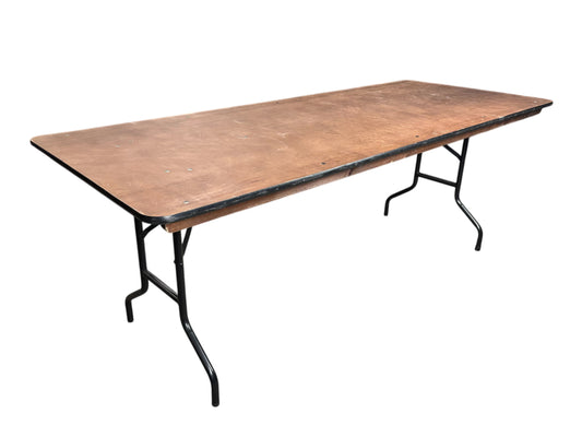 Banketttisch 200x80 cm mit Holzplatte und klappbarem Stahlgestell – stabiler Eventtisch zum Mieten