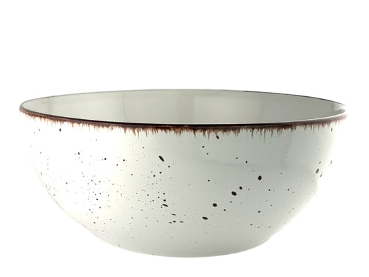 Beilagenschale Vintage Weiß aus handbemaltem Feinsteinzeug, 24 cm Durchmesser