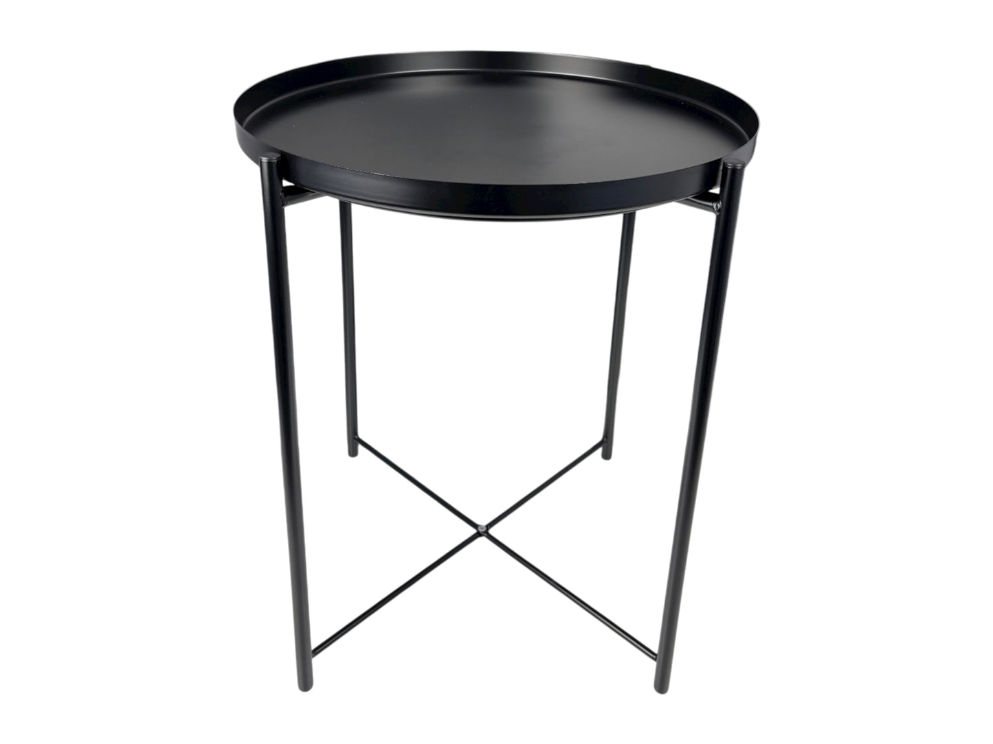 Beistelltische Schwarz rund aus Metall, 53 cm hoch, 45 cm Durchmesser – ideal für Loungemöbel und stilvolle Event-Dekoration.