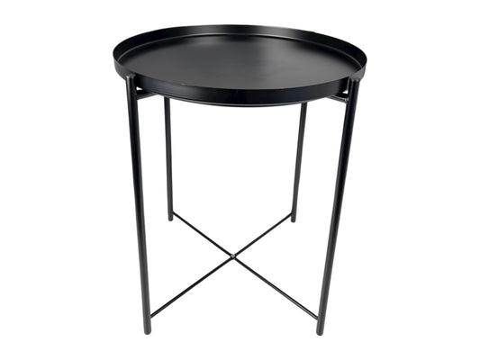 Beistelltische Schwarz rund aus Metall, 53 cm hoch, 45 cm Durchmesser – ideal für Loungemöbel und stilvolle Event-Dekoration.