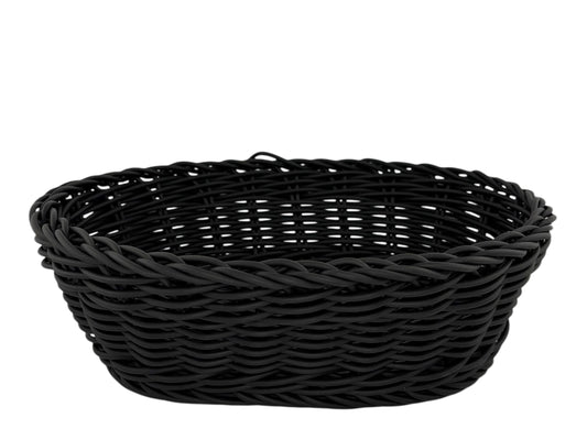 Schwarzes Brotkörbchen aus Polypropylen, oval, 19 x 25 cm – Eventverleih Schleswig-Holstein