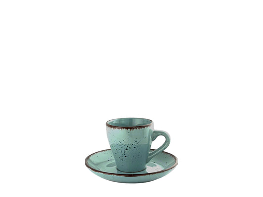 Espressotasse mit Untertasse Vintage Türkis