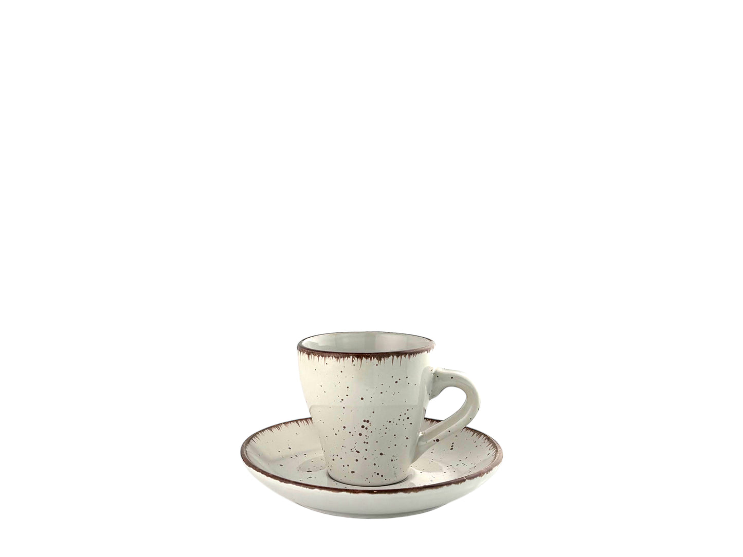 Espressotasse mit Untertasse aus der Serie Vintage Weiß – handbemalt, stilvoll, ideal für Hochzeiten & exklusive Events