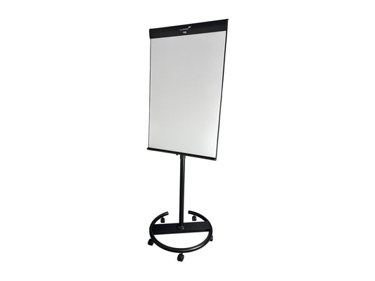 Flipchart mit Whiteboardoberfläche und mobiler Rollenbasis – ideal für Workshops, Meetings und Seminare