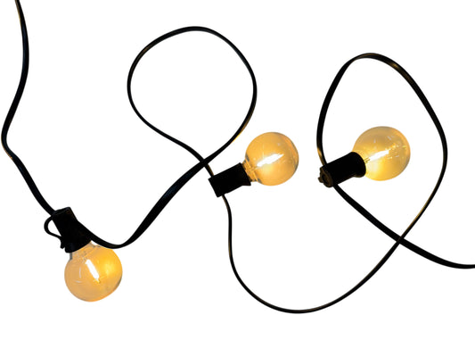 G40 Vintage Lichterkette mit warmweißen LED-Leuchtmitteln, bruchsicher, Outdoor geeignet