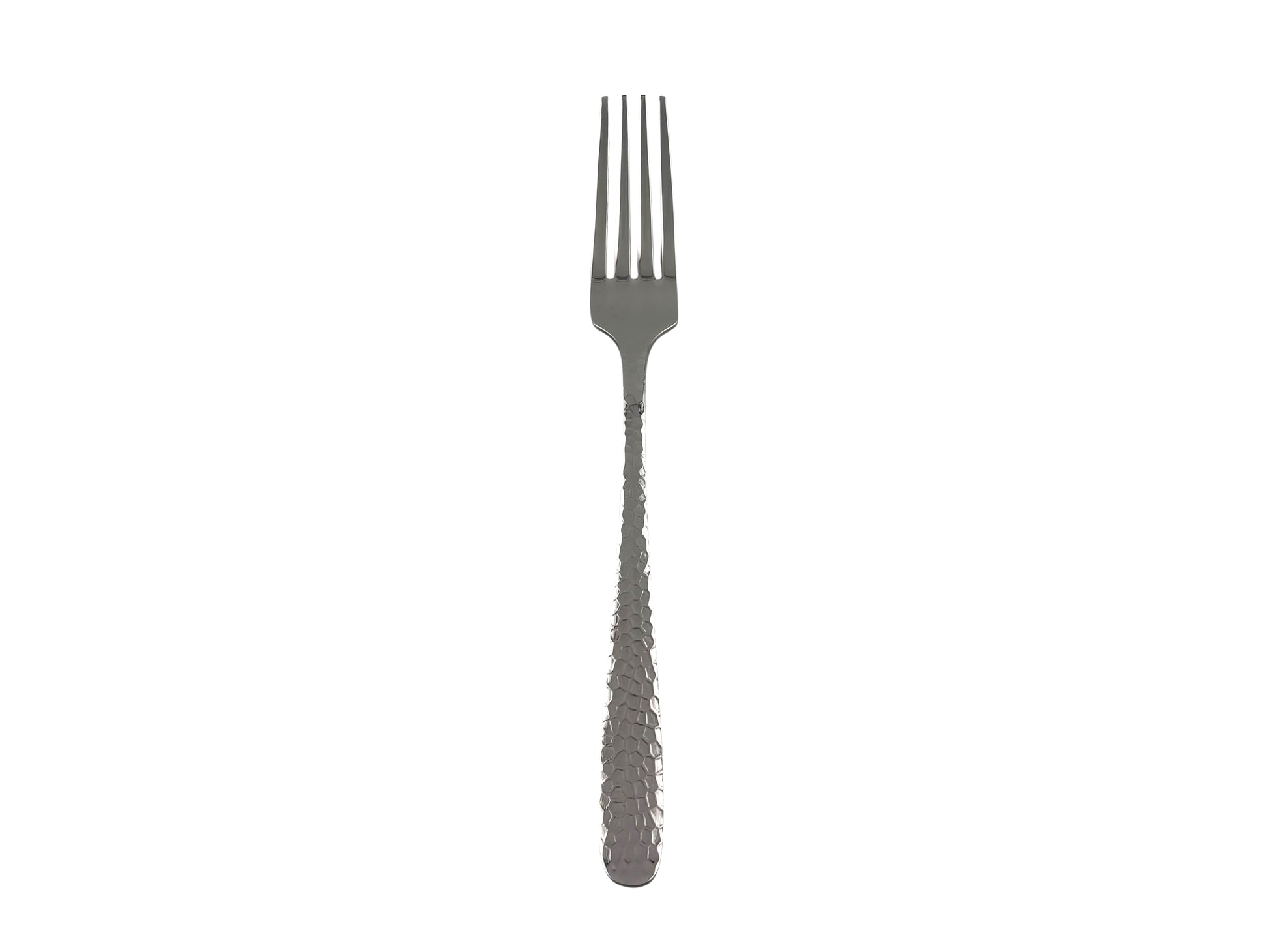 Menügabel Edelstahl mit Hammerschlag-Optik – mieten für Hochzeiten, Galas & elegante Events.