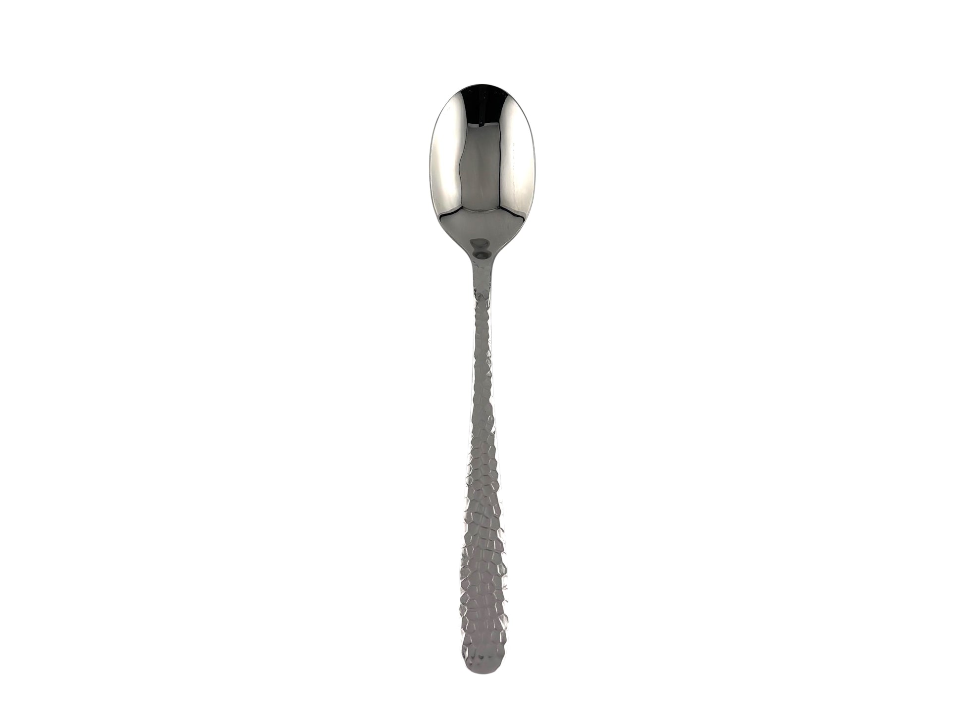 Menülöffel Edelstahl mit Hammerschlag-Optik – mieten für Hochzeiten, Galas & elegante Events.
