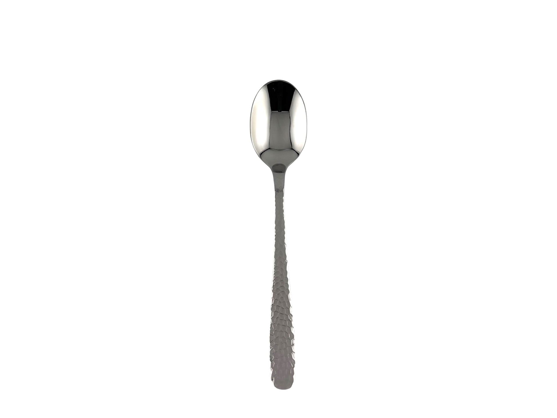 Teelöffel Edelstahl mit Hammerschlag-Optik – mieten für Hochzeiten, Galas & elegante Events.