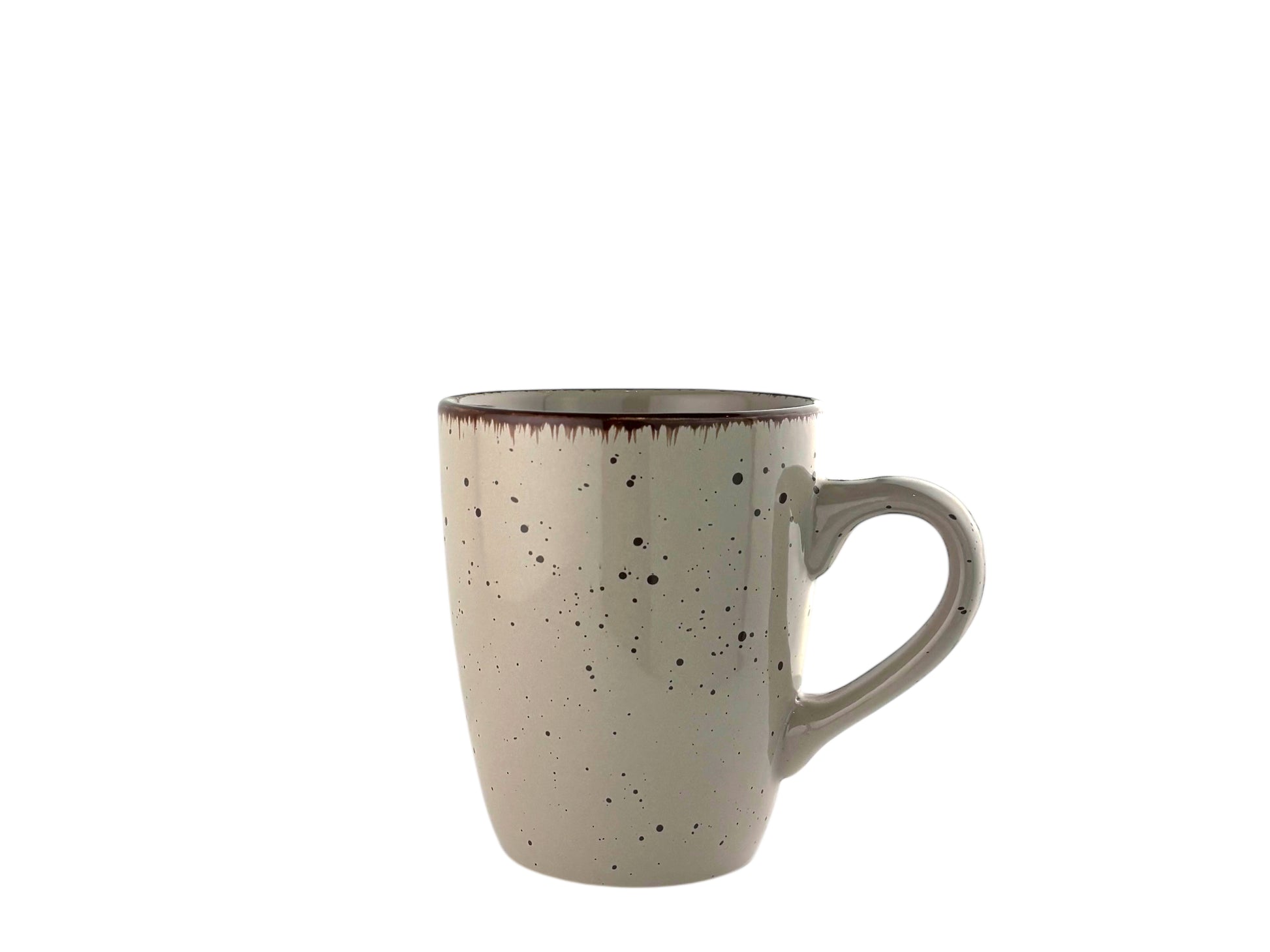 Vintage Kaffeebecher Grau (400 ml) aus Feinsteinzeug mit Henkel zur Miete für Hochzeiten und gehobene Events