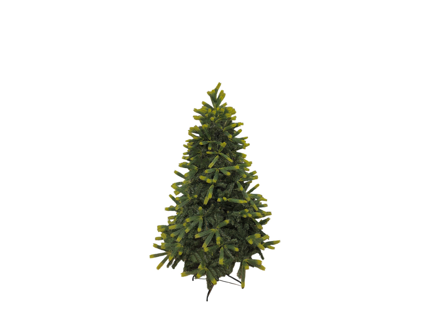 Künstlicher Weihnachtsbaum 180 cm mit Spritzgussnadeln und PVC, optional mit LED-Lichterkette und Kugeln in Rot oder Gold – Eventverleih Schleswig-Holstein