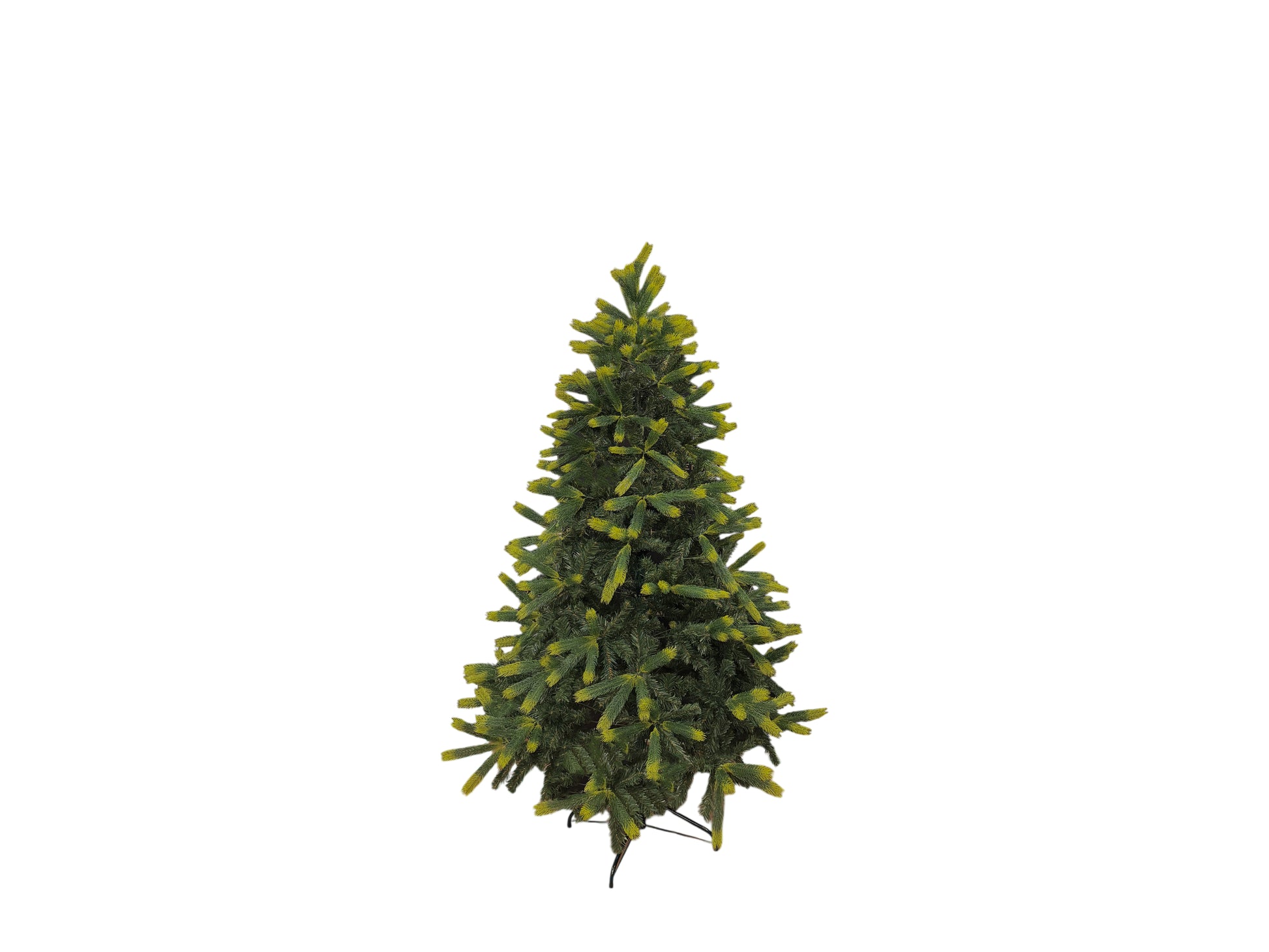 Künstlicher Weihnachtsbaum 180 cm mit Spritzgussnadeln und PVC, optional mit LED-Lichterkette und Kugeln in Rot oder Gold – Eventverleih Schleswig-Holstein