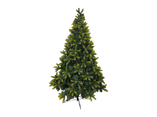 Künstlicher Weihnachtsbaum 240 cm mit Spritzgussnadeln und PVC, optional mit LED-Lichterkette und Kugeln in Rot oder Gold – Eventverleih Schleswig-Holstein