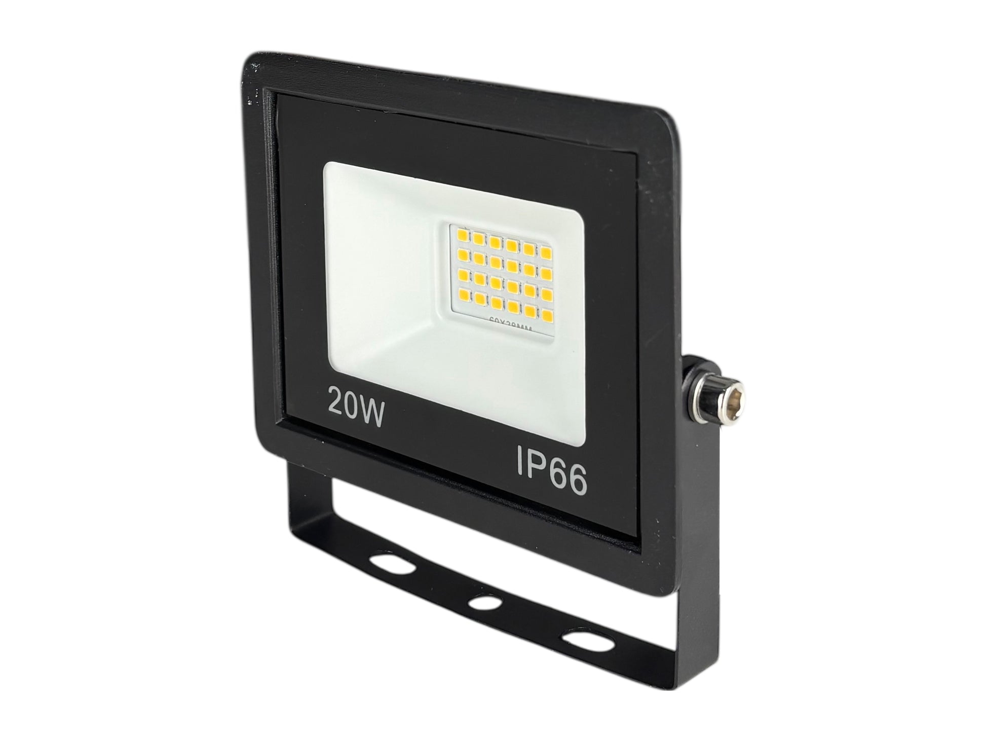 LED-Fluter 20 W warmweiß zur Miete, ideal für kleine Außenbereiche & Schilder, IP65, mit optionaler Super Clamp.