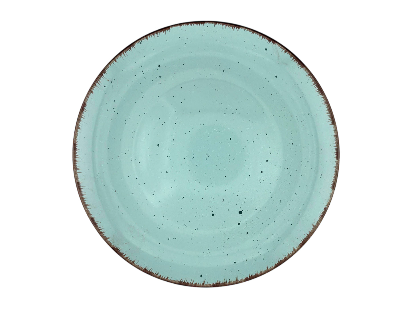 Menüteller Vintage Türkis – 26,5 cm großer, handbemalter Teller aus Feinsteinzeug für Hochzeiten & Galas