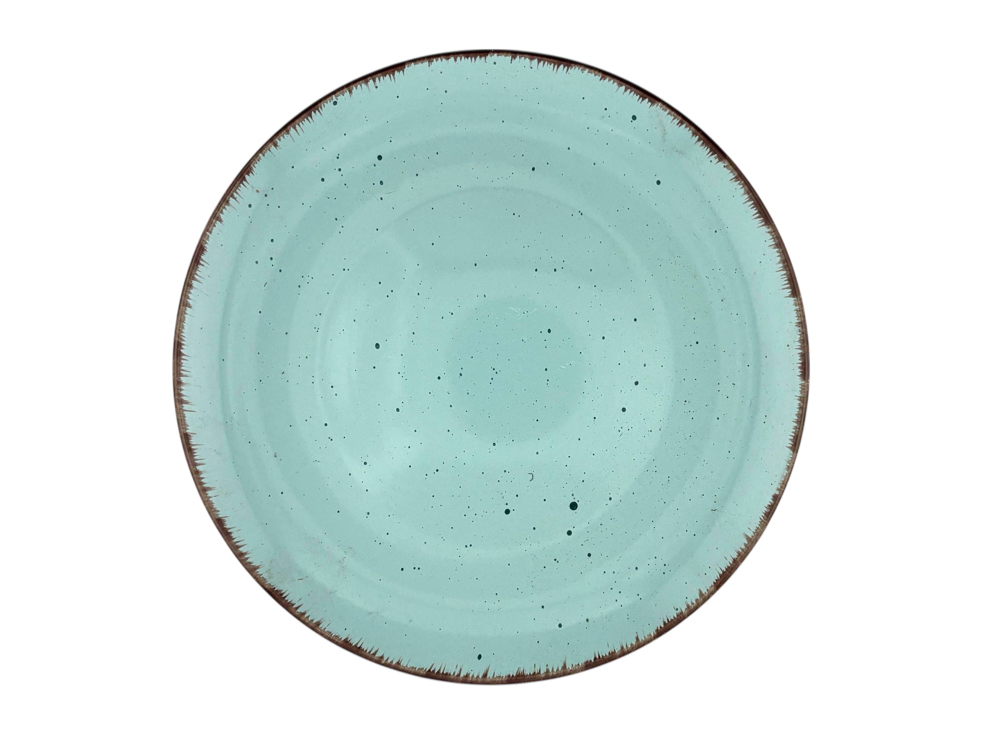 Menüteller Vintage Türkis – 26,5 cm großer, handbemalter Teller aus Feinsteinzeug für Hochzeiten & Galas