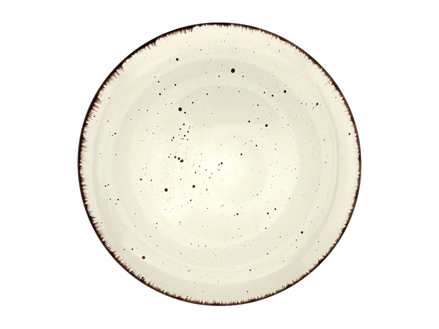 Weißer Menüteller im Vintage-Stil – 26,5 cm handbemaltes Feinsteinzeug für Hochzeiten & Events