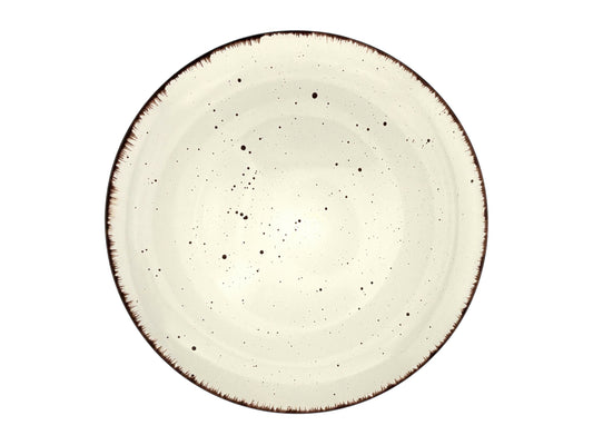 Weißer Menüteller im Vintage-Stil – 26,5 cm handbemaltes Feinsteinzeug für Hochzeiten & Events