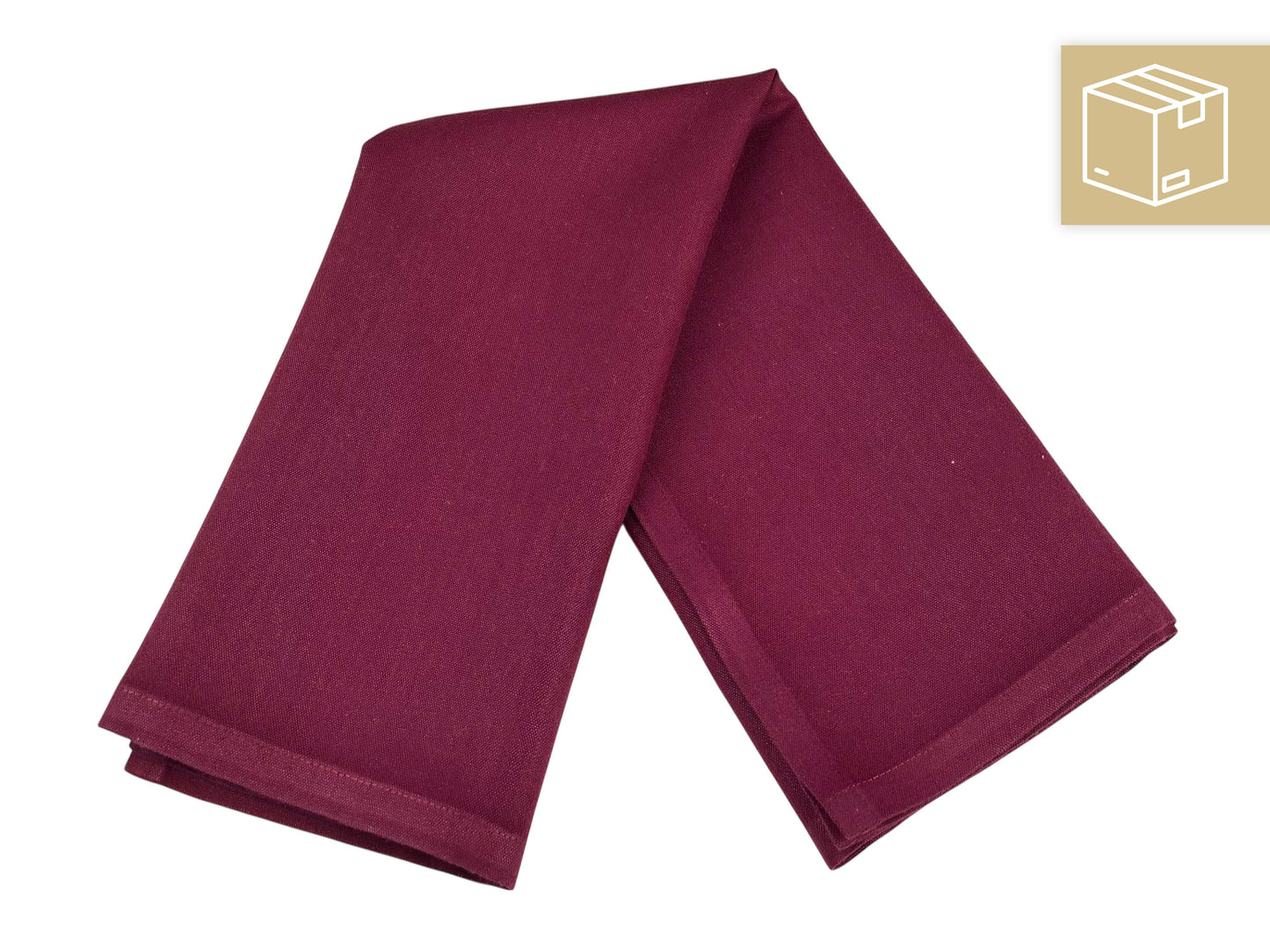 Stoffserviette Bordeaux 50x50 cm, festlich gefaltet – mieten für Hochzeiten, Gala & Weihnachtsfeiern.
