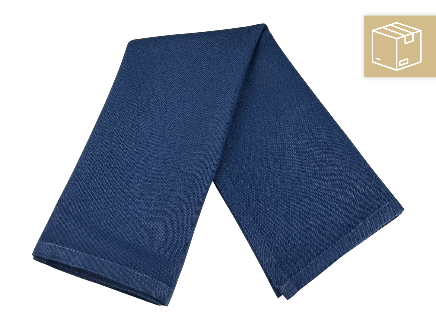 Stoffserviette Marineblau 50x50 cm, elegant gefaltet – mieten für Hochzeiten, Events & maritime Feiern deutschlandweit mit Versand.
