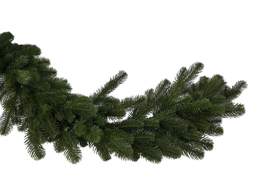 Künstliche Tannengirlande 2 m lang, verlängerbar, aus hochwertigem Spritzguss – realistische Weihnachtsdekoration zur Miete für Weihnachtsfeiern, Buffets und Events vom Eventverleih Schleswig-Holstein.