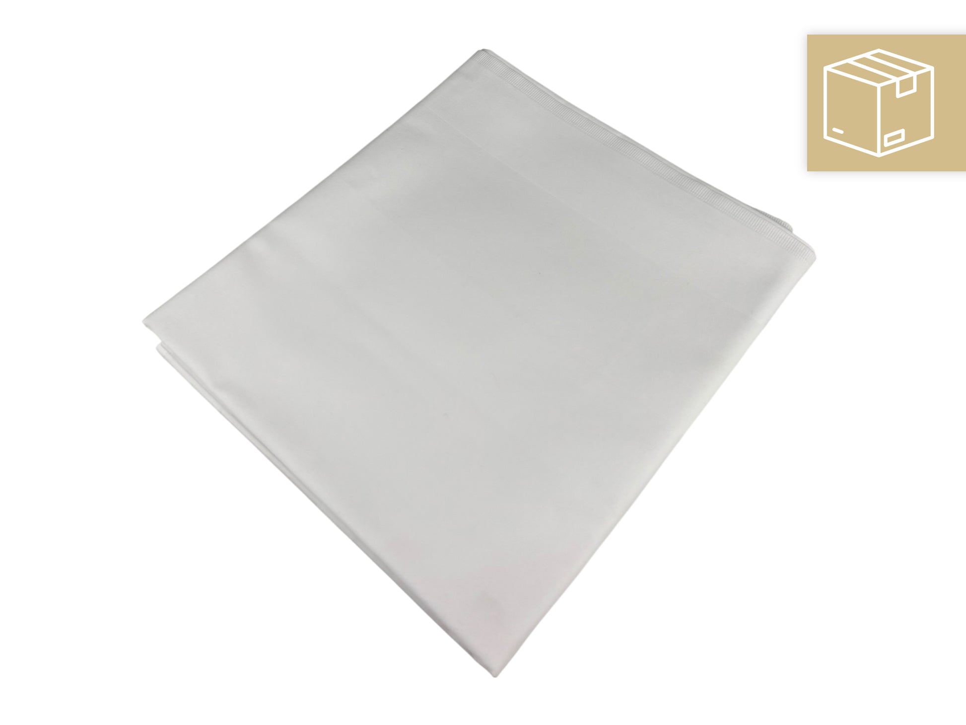 Weiße Tischdecke 130x170 cm auf rechteckigem Tisch – mieten für Hochzeiten, Gala & Events.