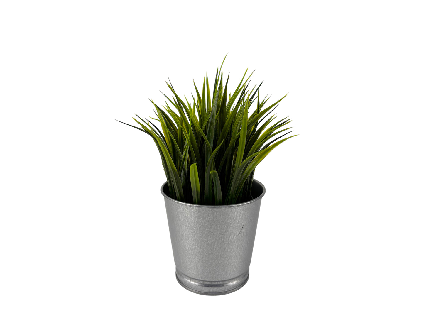 Tischpflanze im Zinktopf mit Grasoptik