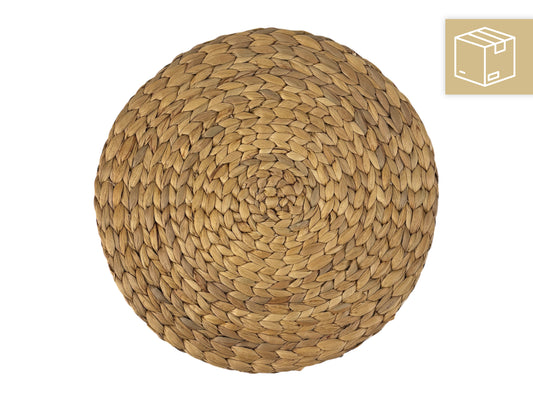 Rundes Tischset aus geflochtener Wasserhyazinthe mit 37 cm Durchmesser als natürliche Tischdekoration für Hochzeiten und Events
