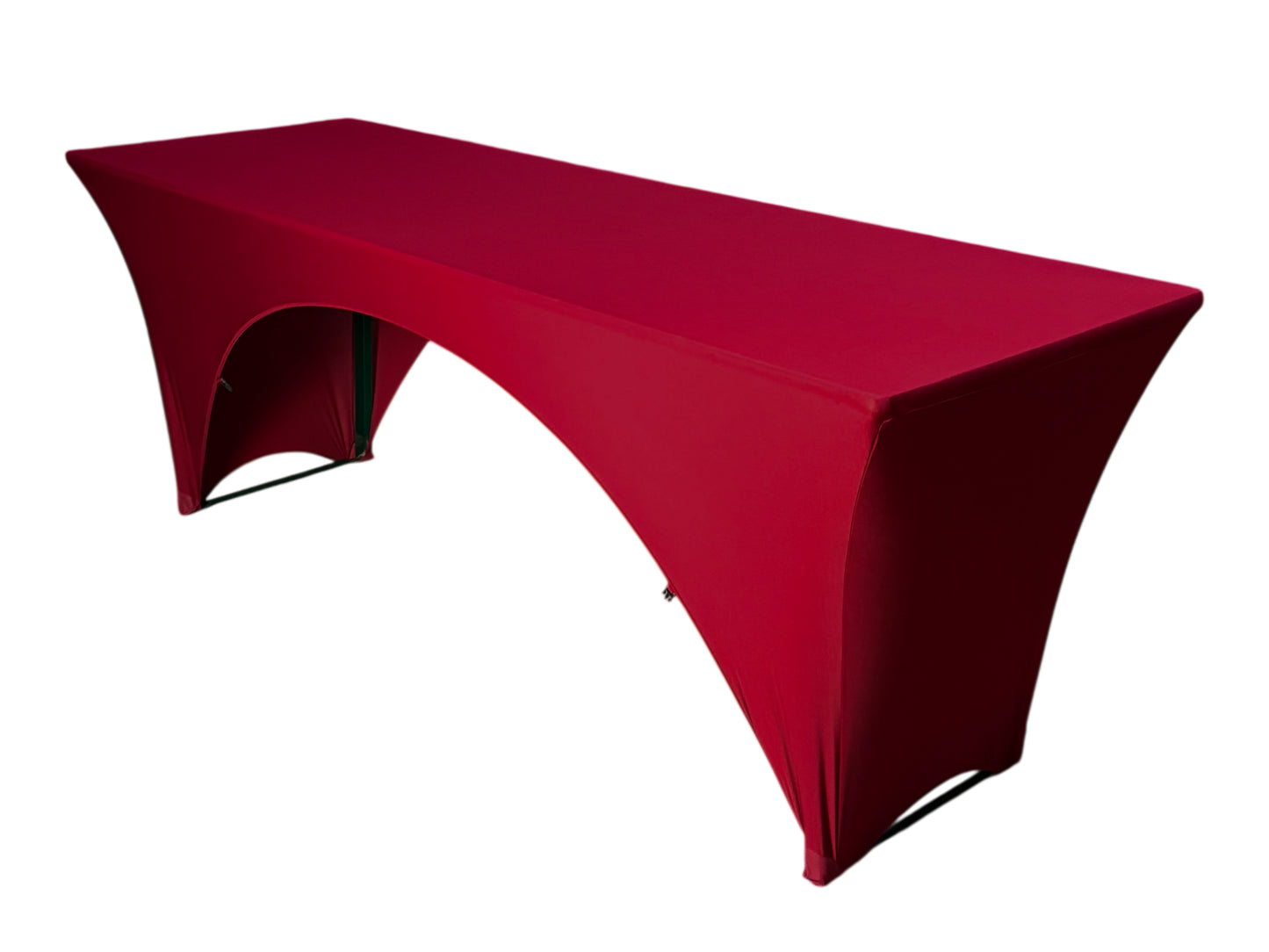 Breiter Bierzelttisch 220x70 cm mit bordeauxfarbener Husse für festliche Veranstaltungen