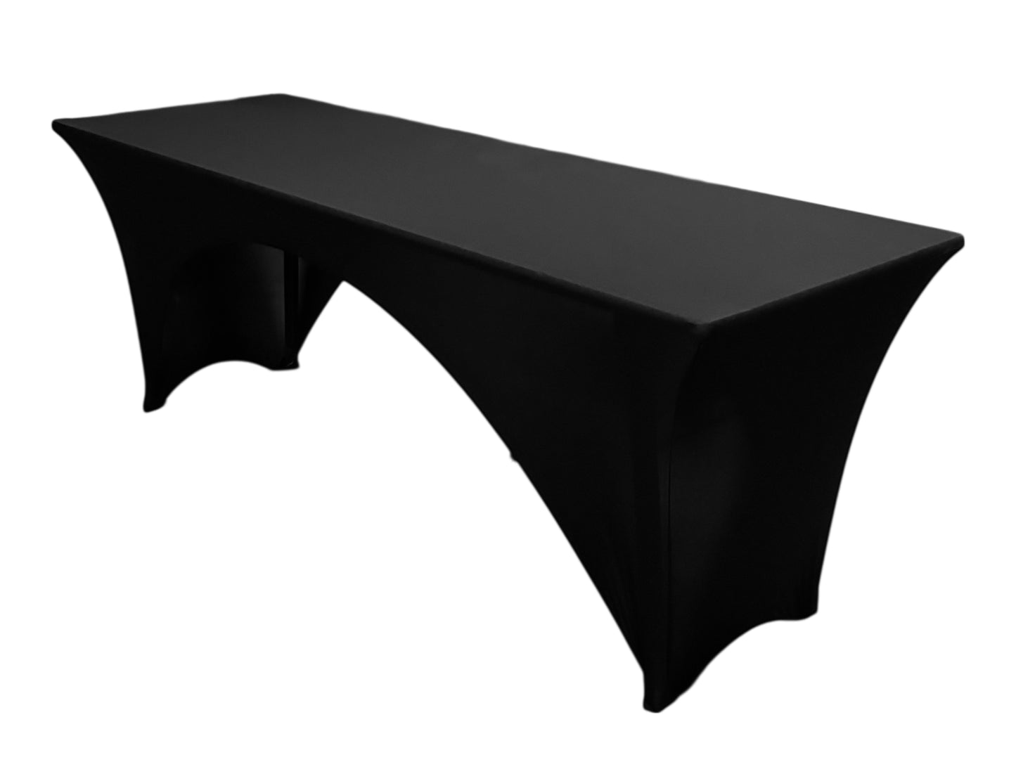 Breiter Bierzelttisch 220x70 cm mit schwarzer Husse mieten für elegante Events