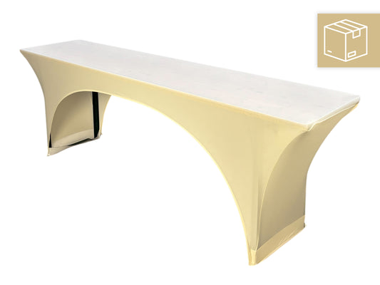 Beige cremefarbene Stretchhusse für Bierzelttisch 220x50 cm für Events mit deutschlandweitem Versand