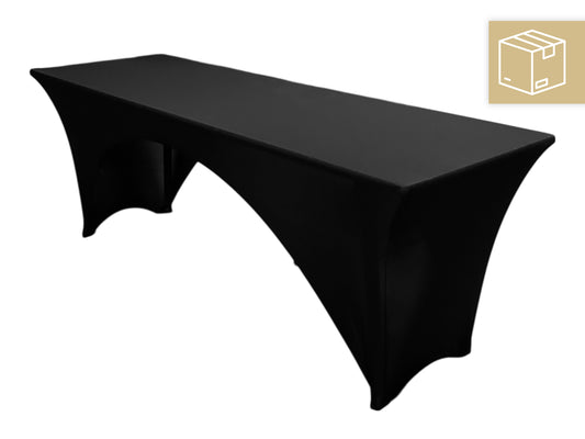 Schwarze Stretchhusse für breiten Bierzelttisch 220x70 cm für Events und Hochzeiten mit deutschlandweitem Versand